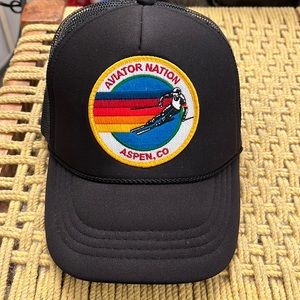 Aviator Nation Aspen black trucker snap back hat